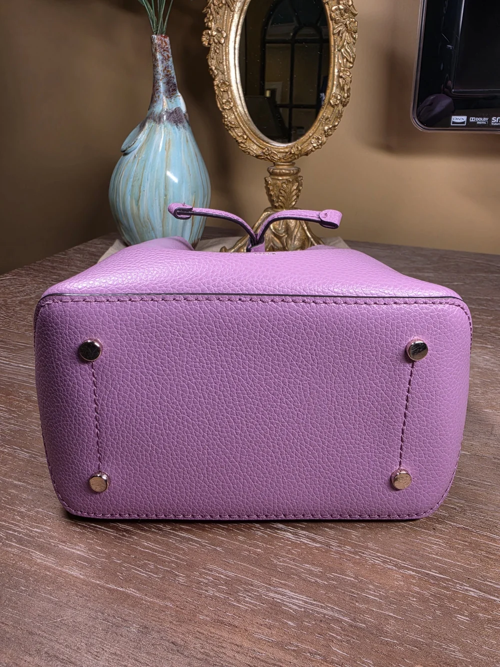kate spade New York Eva Lavender Mauve Pebbled Leather Bucket Crossbody ($329)
